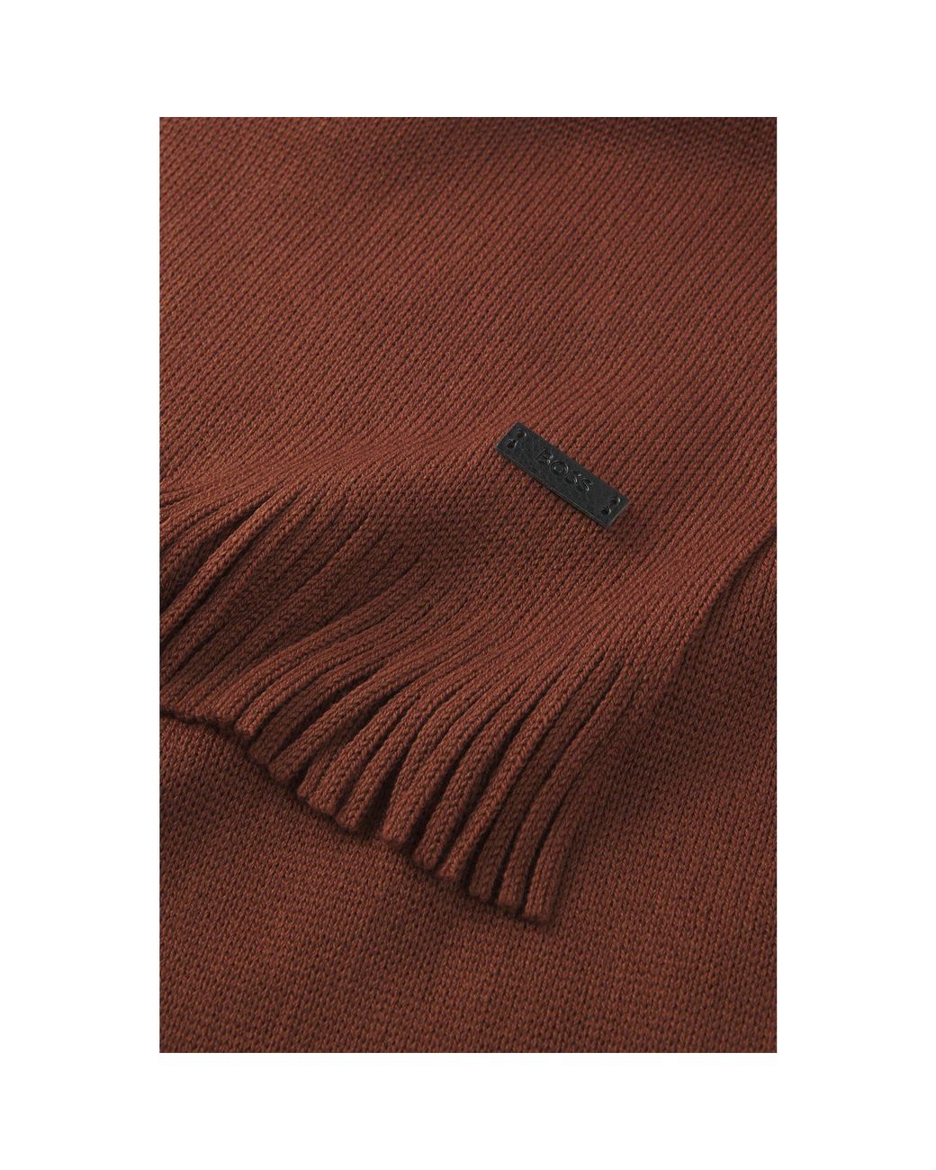 Boss Brown Knitted Scarf for men