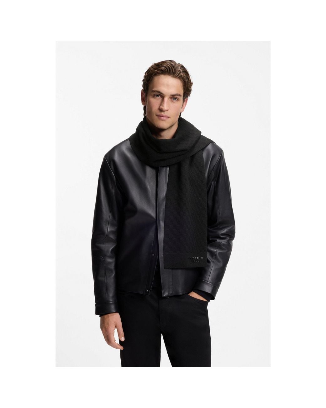 Boss Black Porsche X Scarf With Pasha Check for men