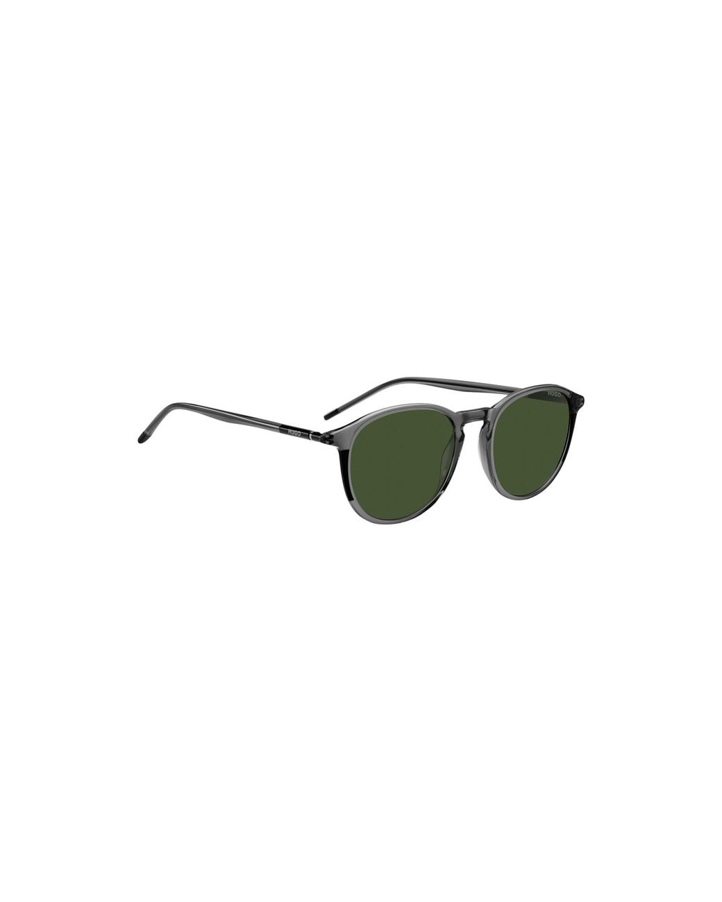 HUGO Green Acetate Sunglasses With Tubular Metal Temples for men
