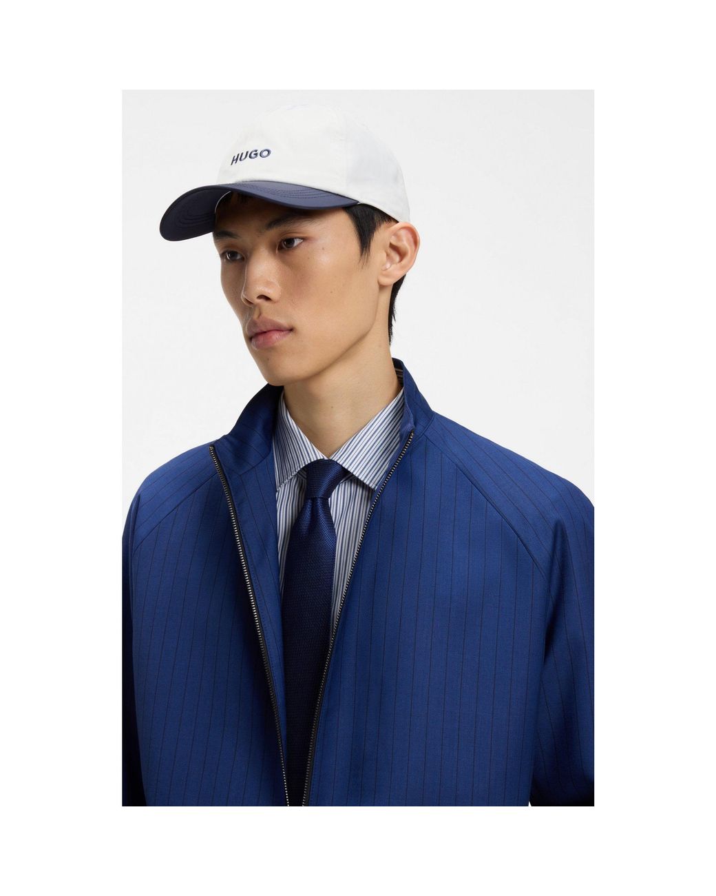 HUGO White Soft Six-Panel Cap With Embroidered Logo for men