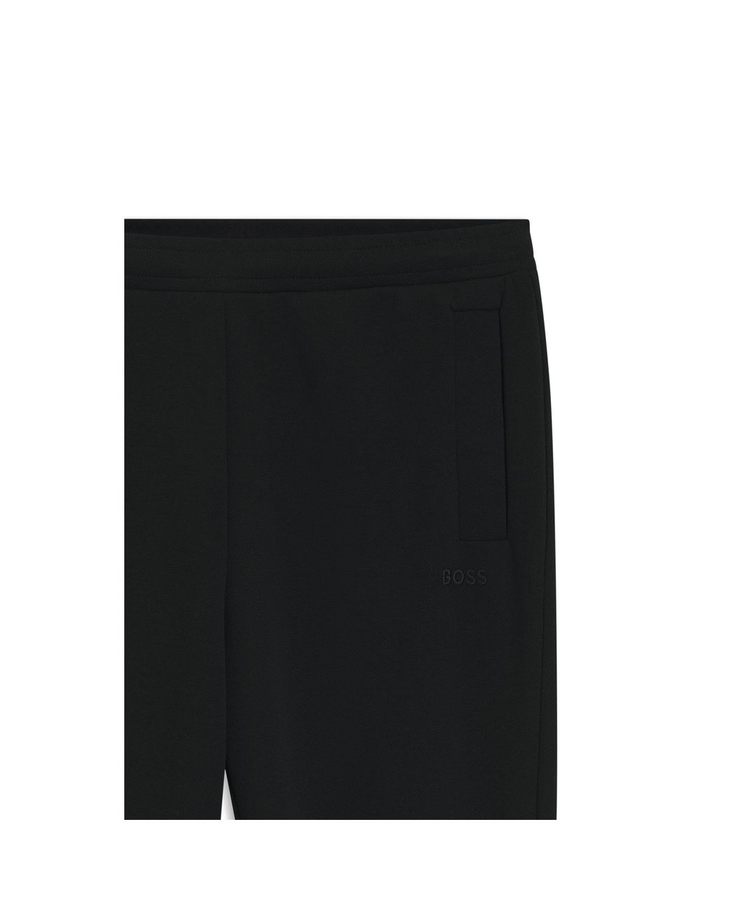 Boss Black Cotton-Blend Tracksuit Bottoms With Embroidered Logo for men