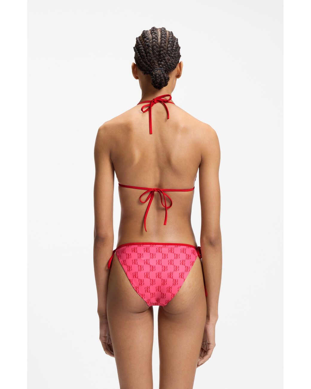 HUGO Red Triangel-Bikinitop Mit Stack-Logos