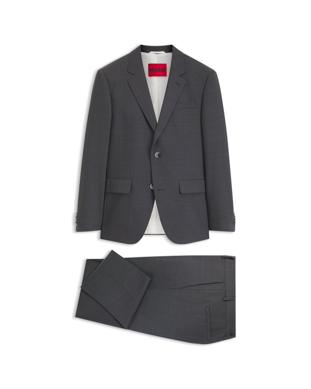 HUGO Gray Two-Piece Slim-Fit Suit for men