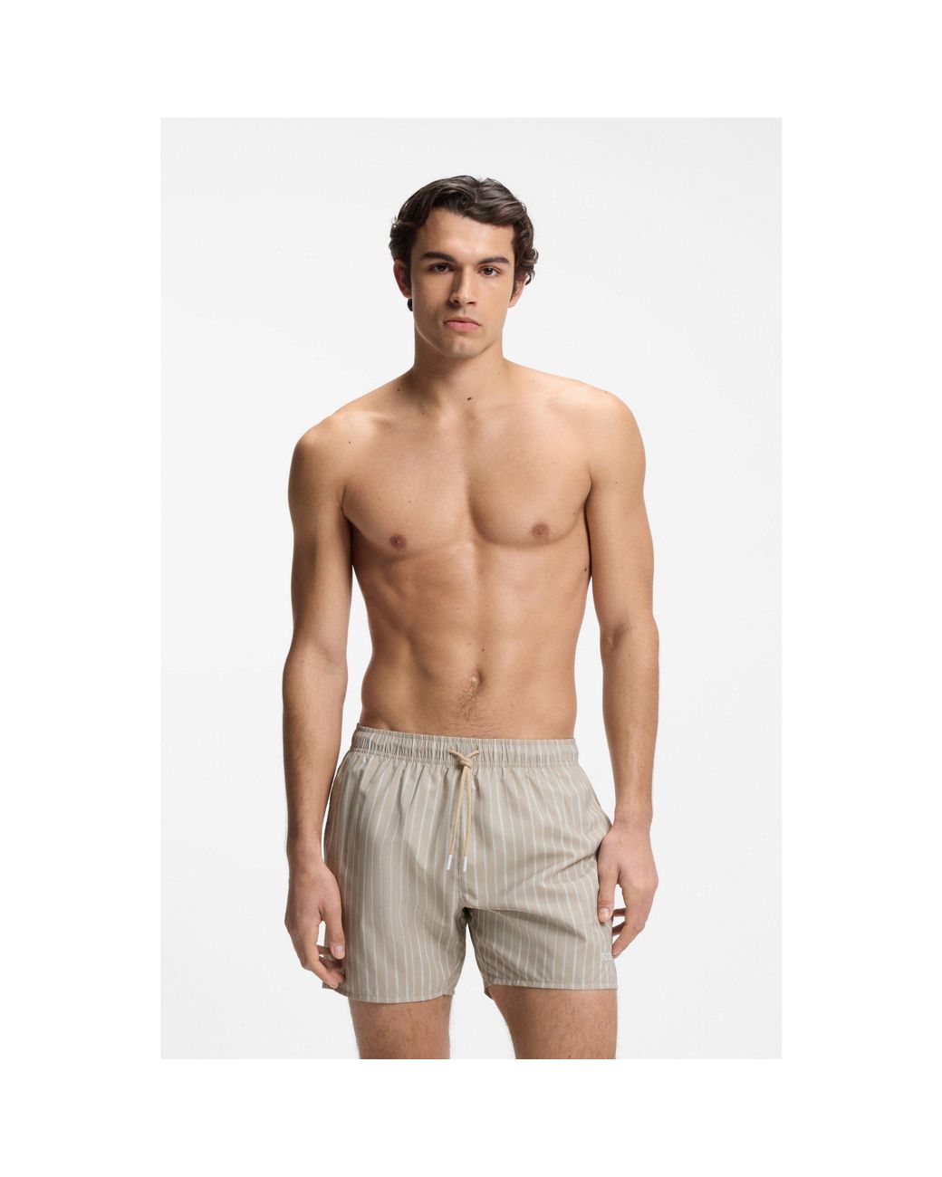 Boss Natural Printed Swim Shorts for men