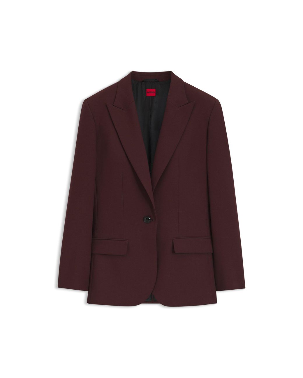 HUGO Purple Modern-Fit Blazer With Peak Lapels