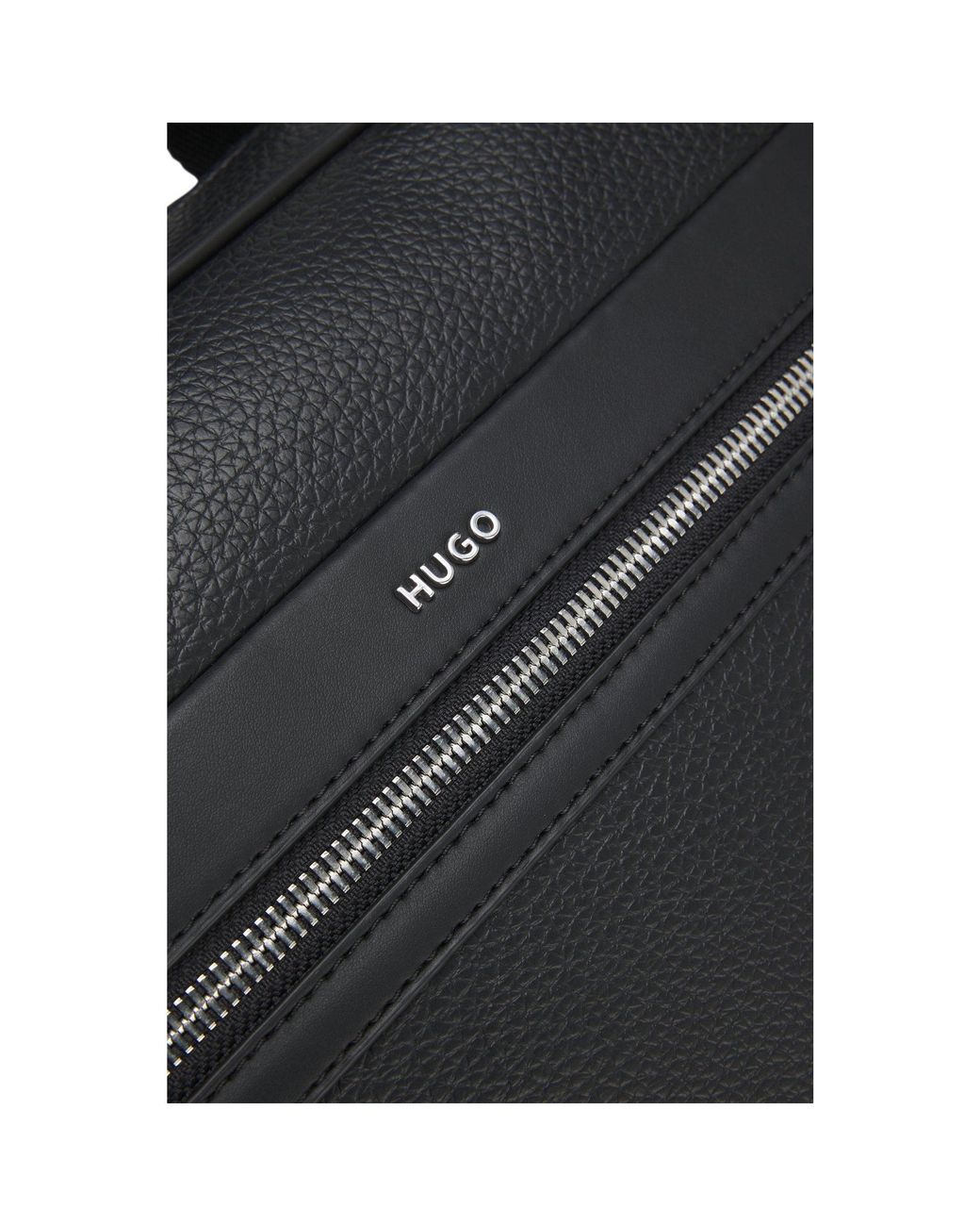 HUGO Black Faux-Leather Document Case for men