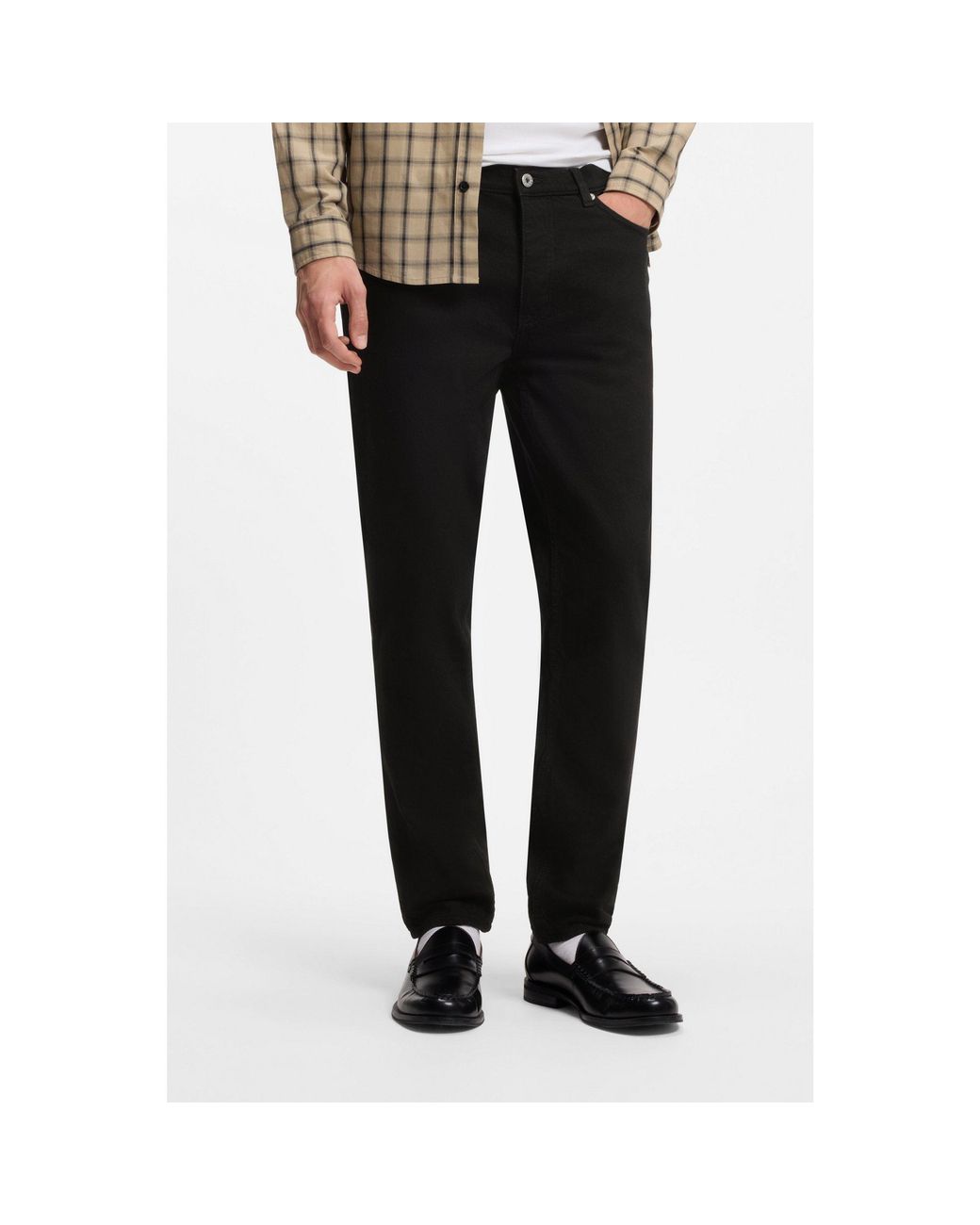 HUGO Black Tapered-Fit Jeans for men