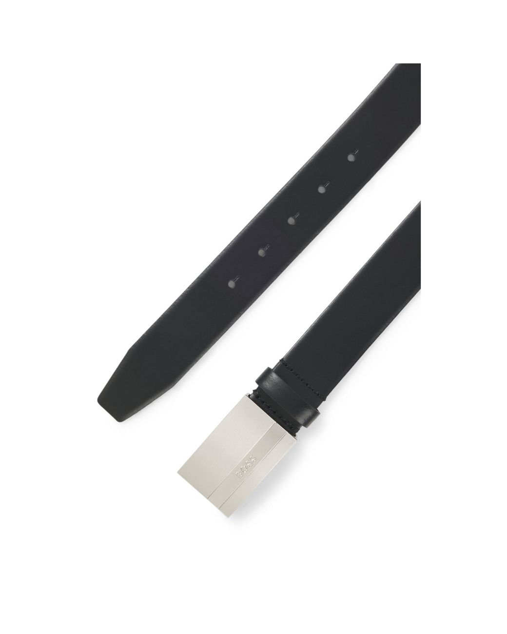 Boss Gray Plaque-Buckle Belt for men