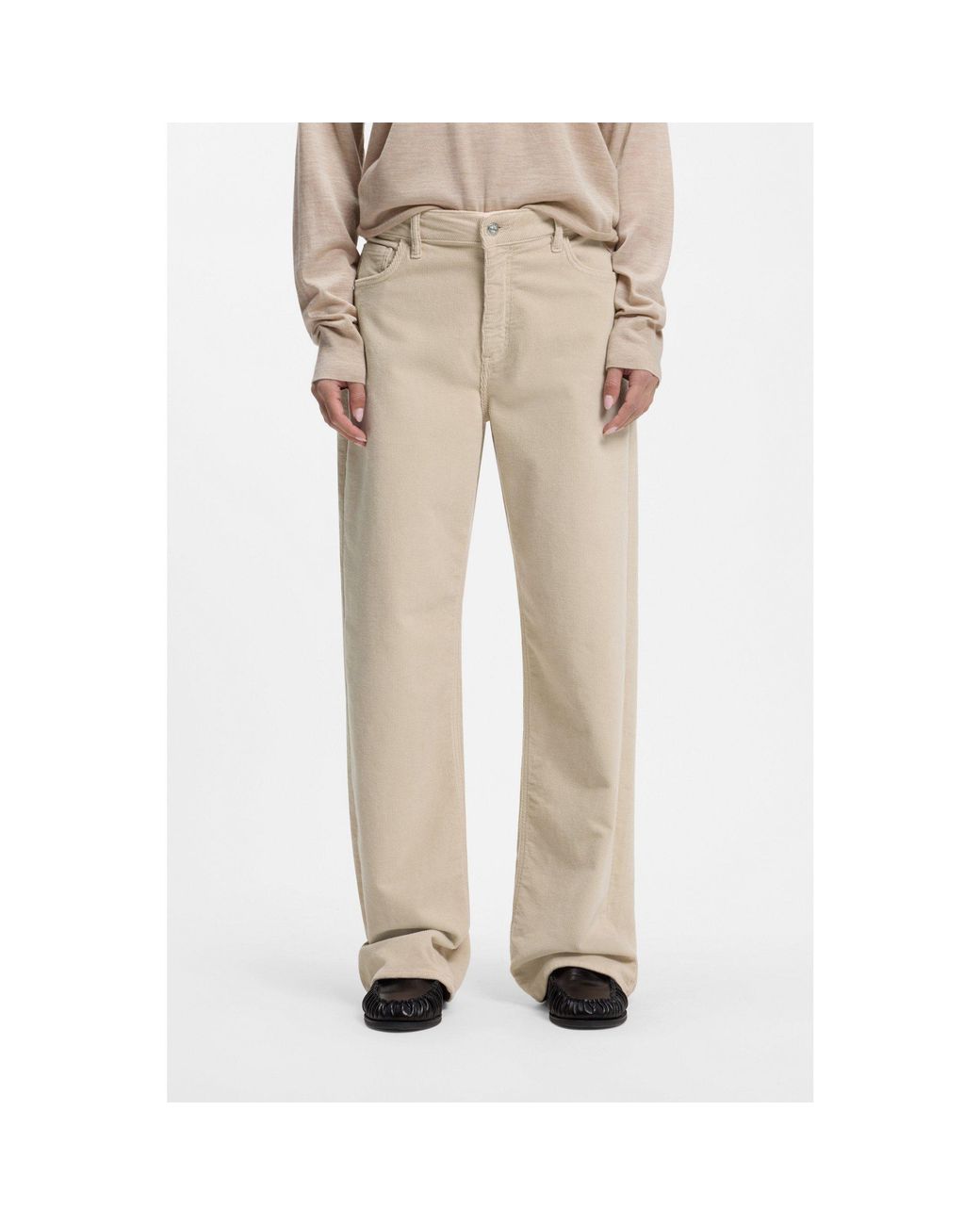 Boss Natural Wide-Leg Jeans