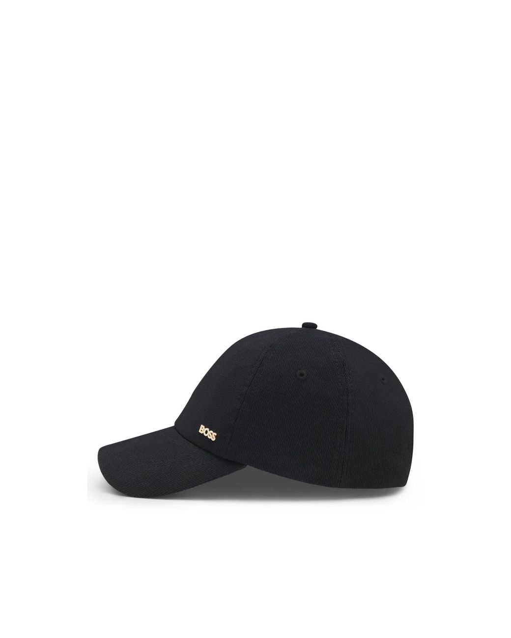 Boss Black Ribbed Corduroy Cap With Adjustable Buckle