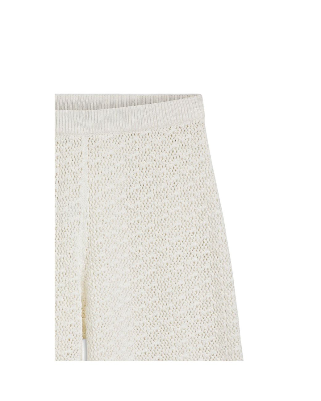 Boss White Cotton Trousers With Micro-Lace Structure