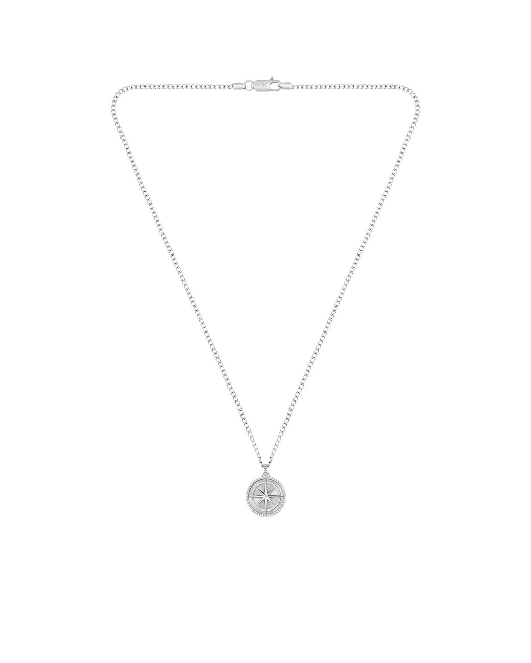 Boss Metallic Tone Necklace With Medallion Pendant for men