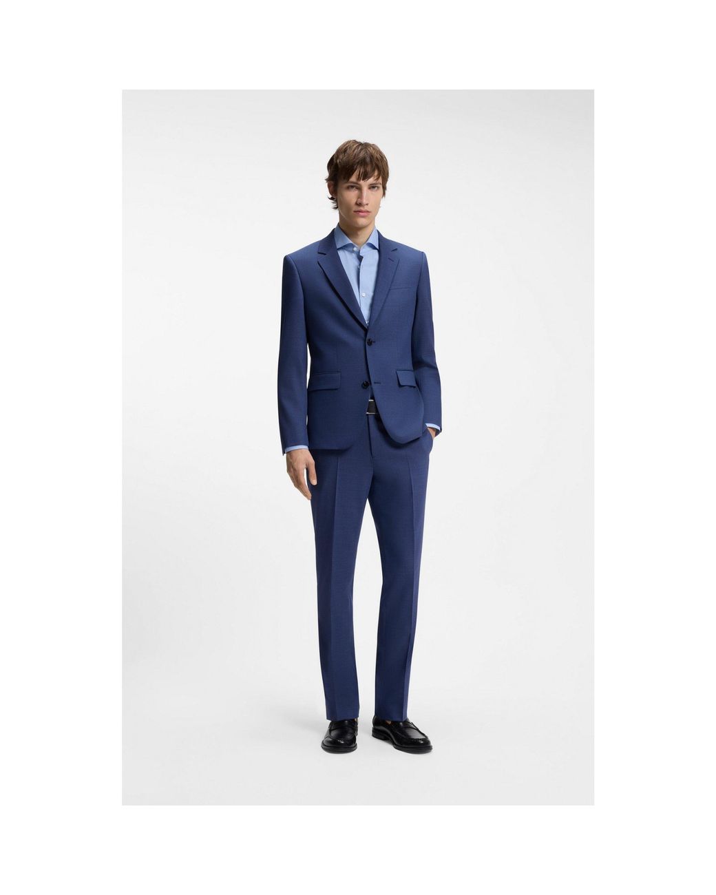 HUGO Blue Two-Piece Slim-Fit Suit for men