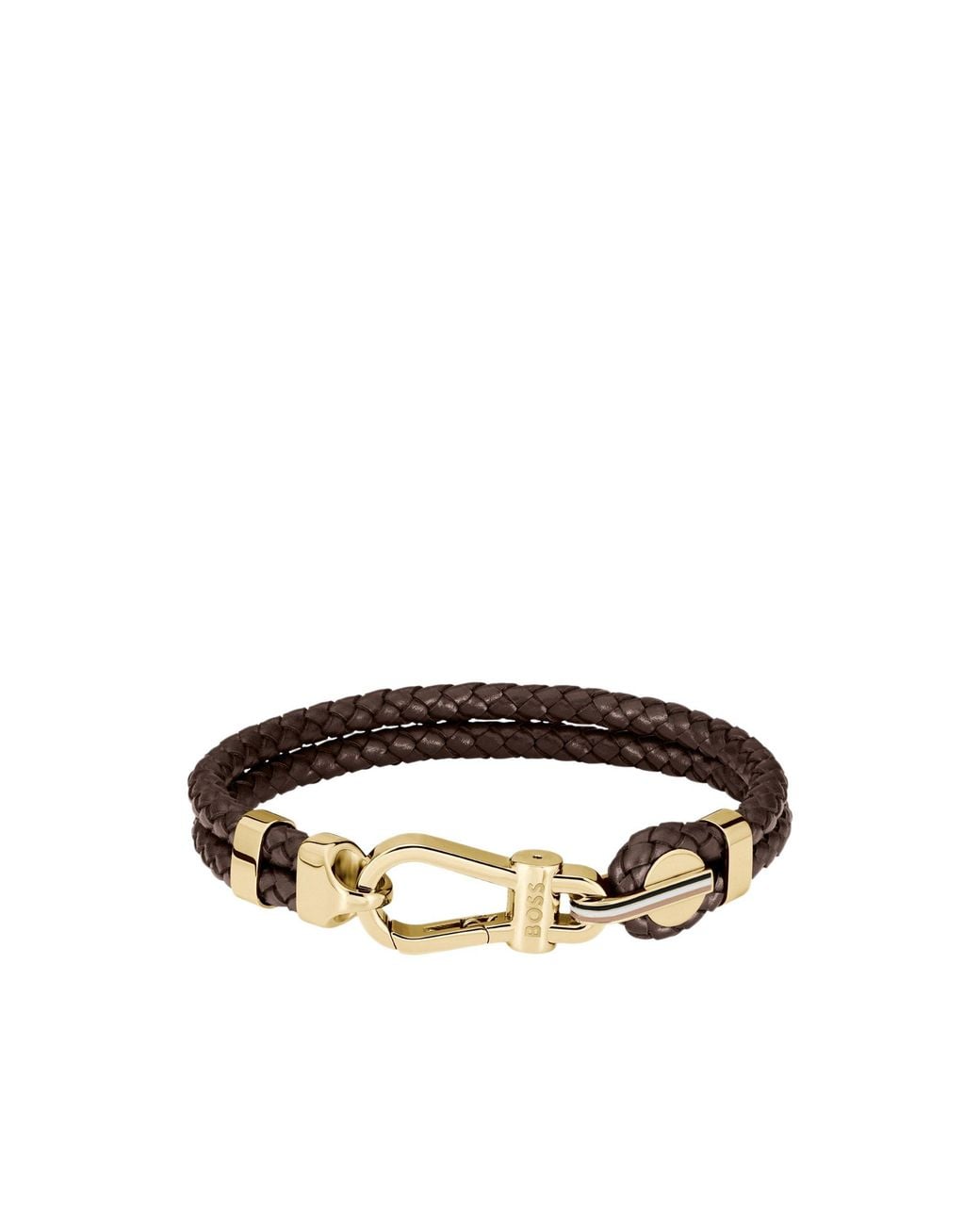 Boss Brown Carabiner-Closure Cuff for men
