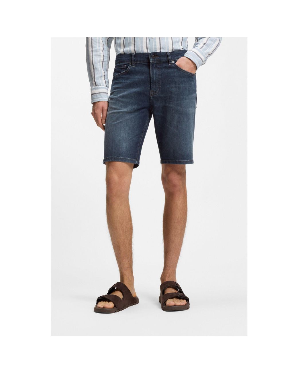 Boss Blue Maine Regular-Fit Shorts for men