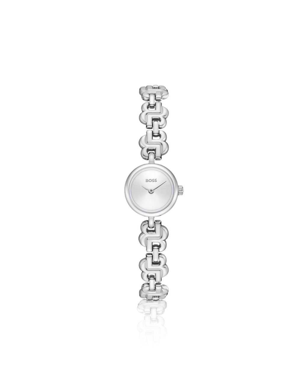 Boss Metallic Double B Dressy Stainless-Steel Watch With Monogram Bracelet