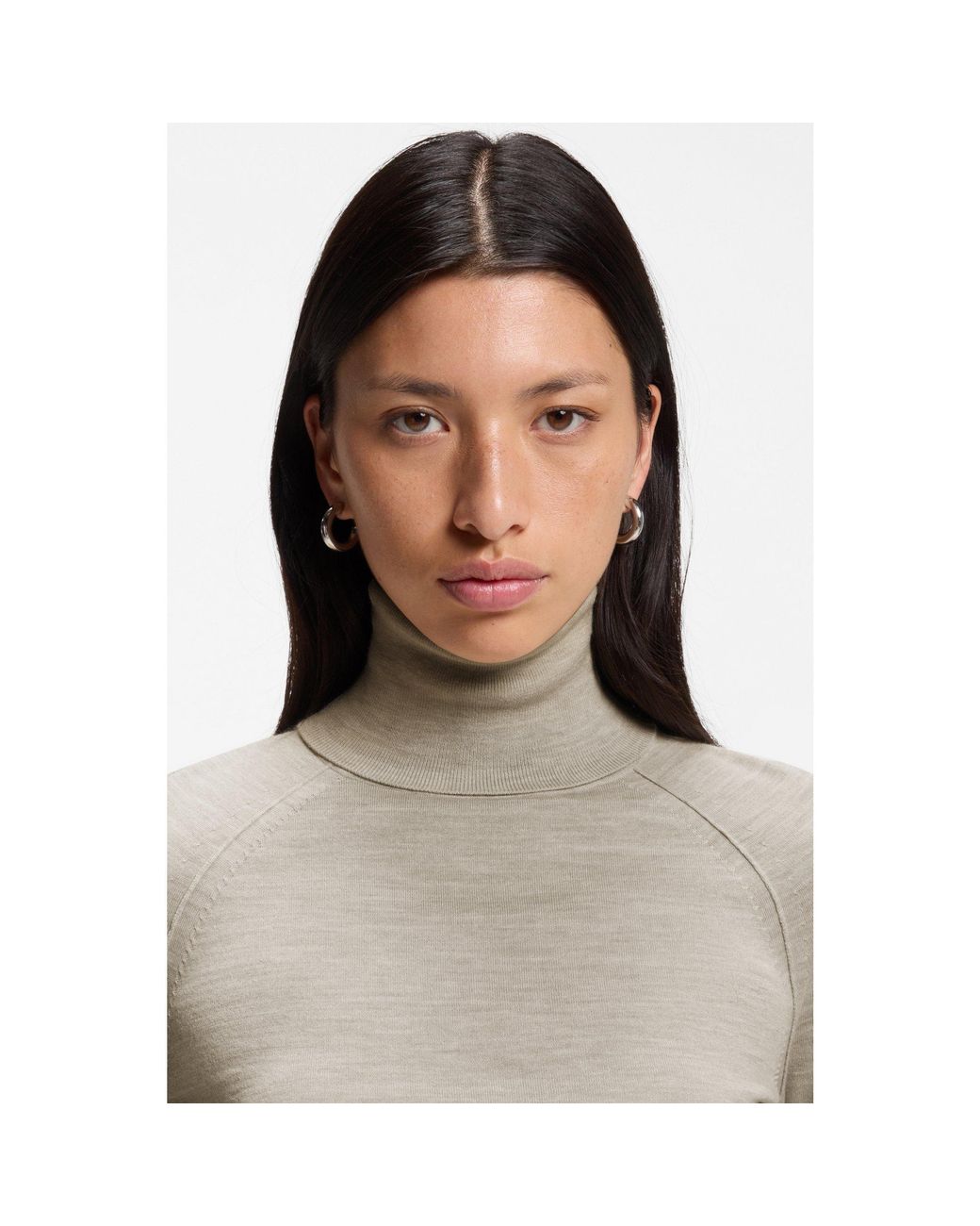 Boss Natural Slim-Fit Rollneck Sweater
