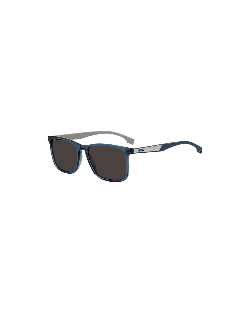Boss Blue Acetate Sunglasses With Rubber Temples for men