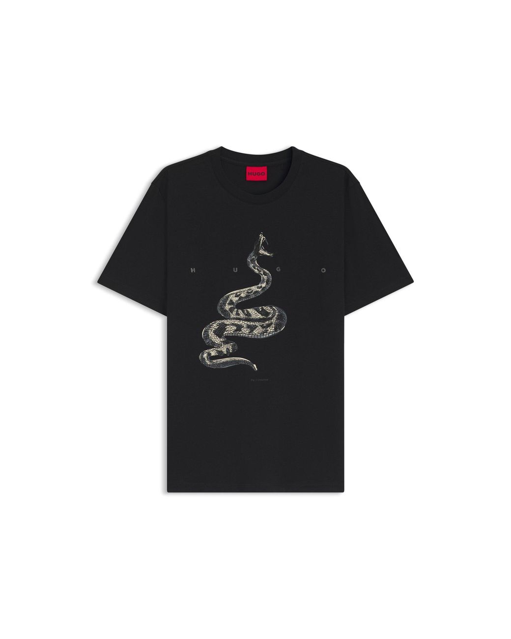 HUGO Black Cotton-Jersey T-Shirt With Spaced-Out Logo for men