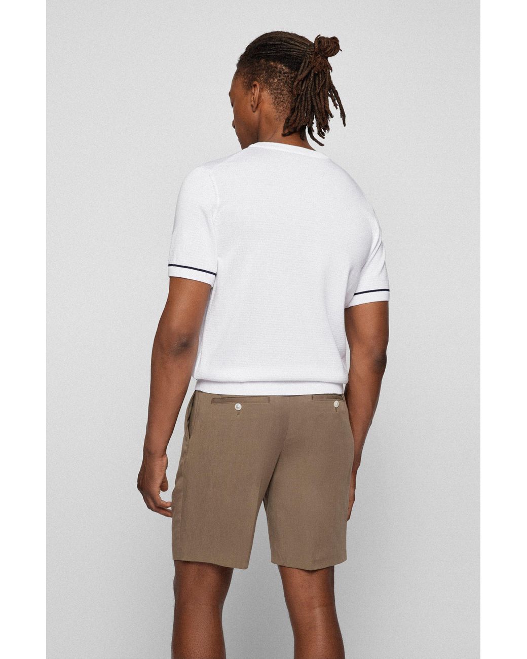 BOSS by HUGO BOSS Short sleeved Sweater In Mercerized Cotton With