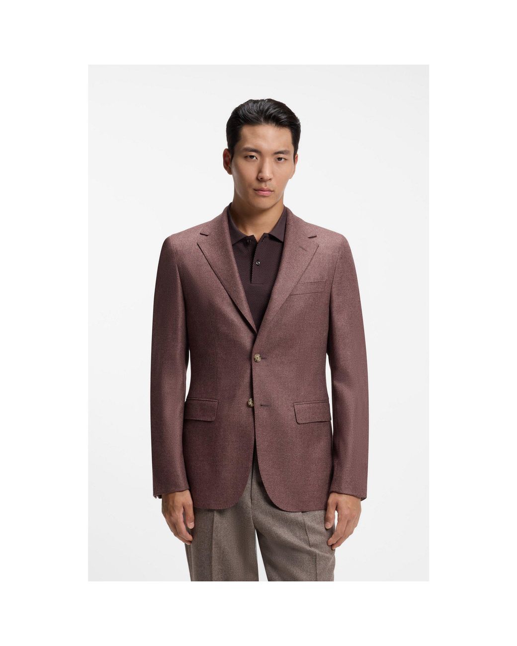 Boss Brown Regular-Fit Blazer for men