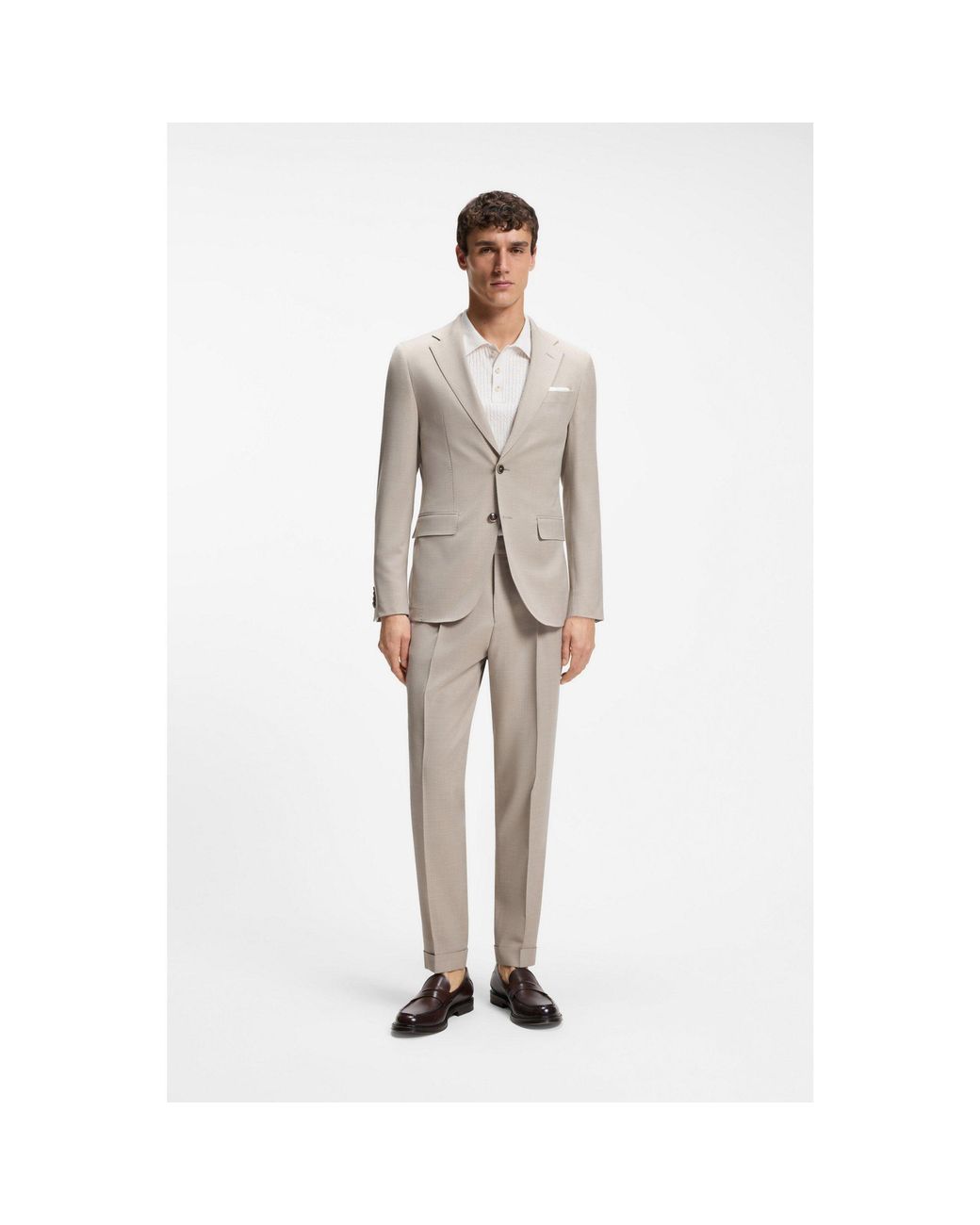 Boss Gray Two-Piece Slim-Fit Suit for men