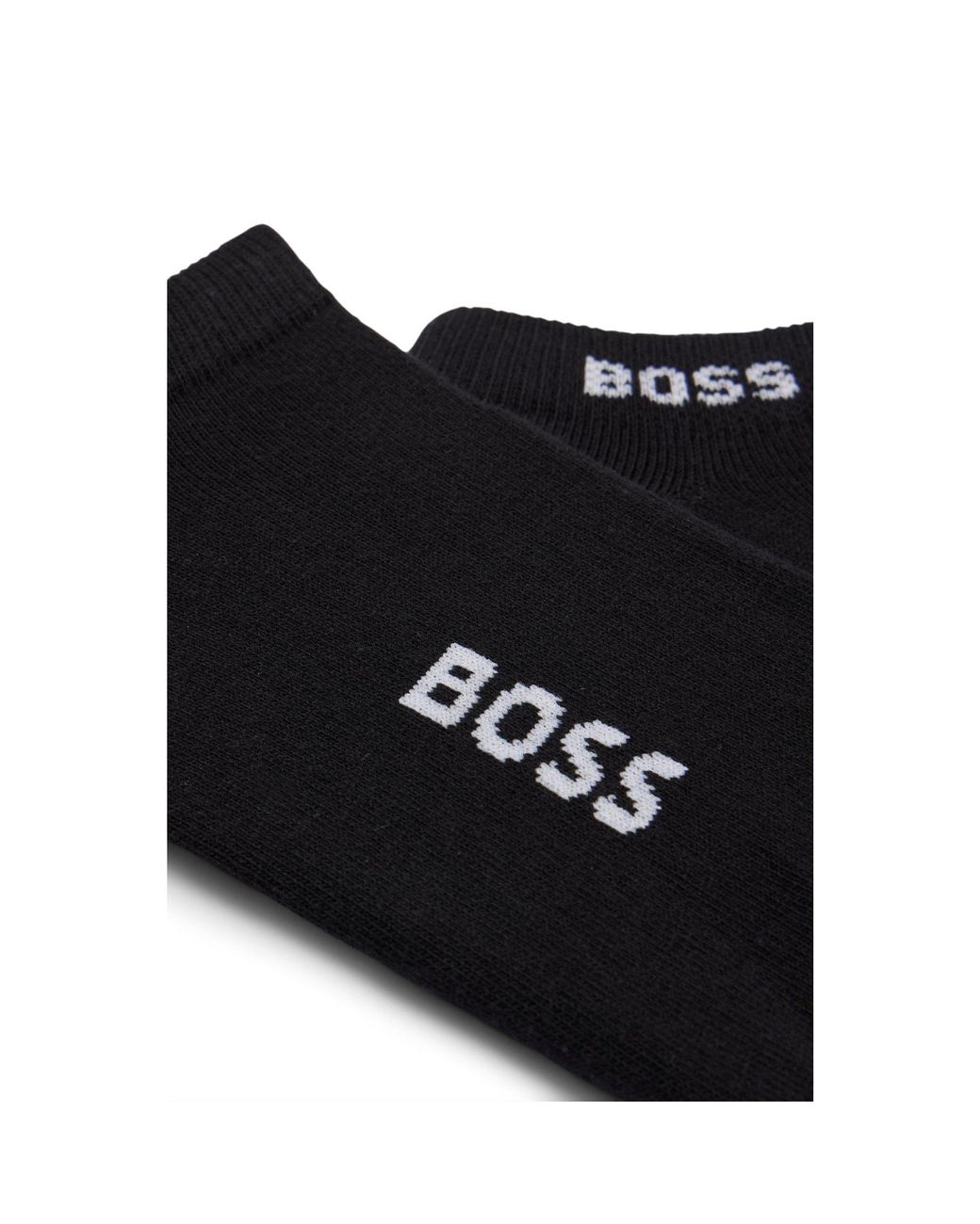 Boss Black Two-Pack Of Cotton-Blend Logo Ankle Socks