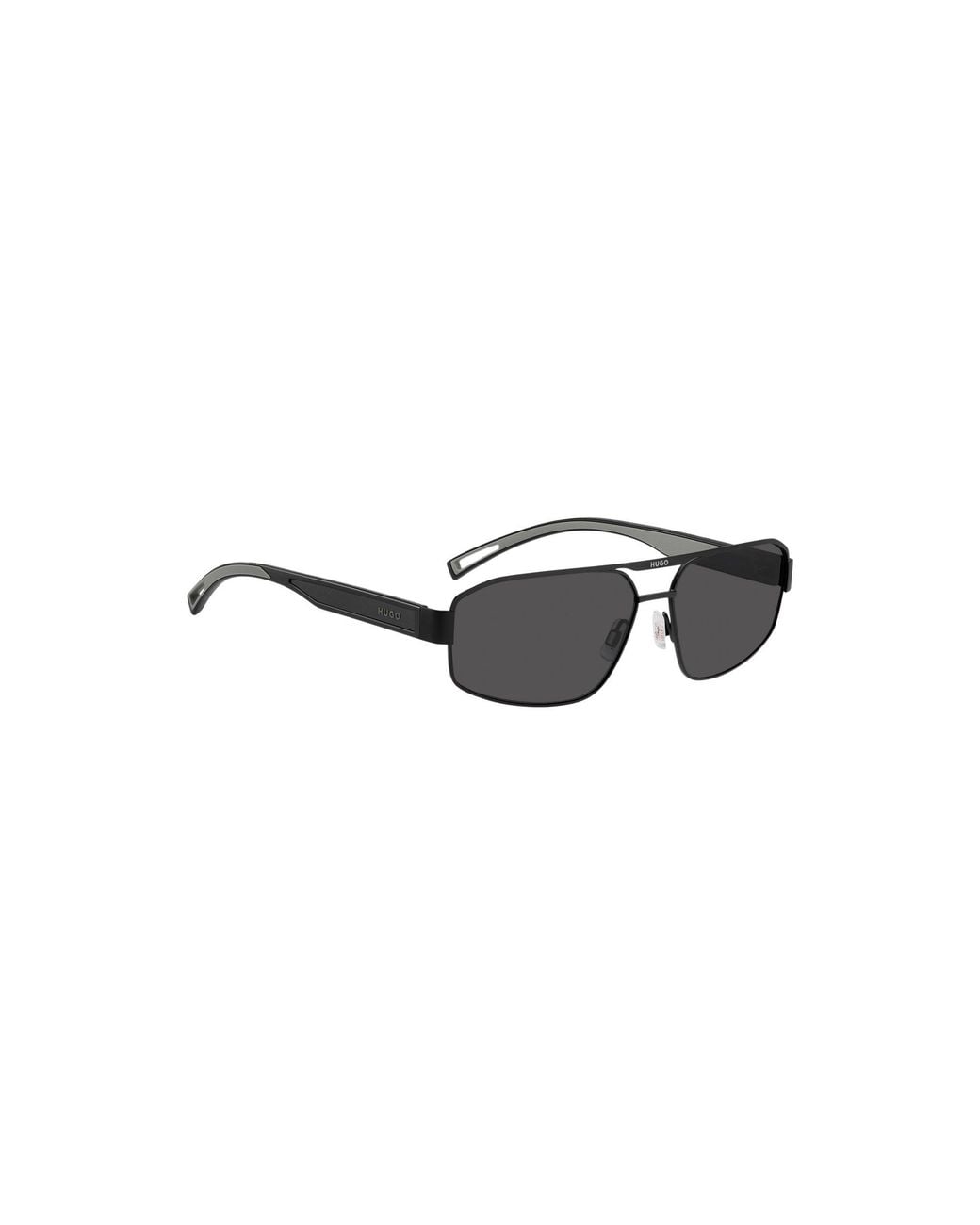 HUGO Black Eyewear Wrap-Style Sunglasses With Rubber Logo for men