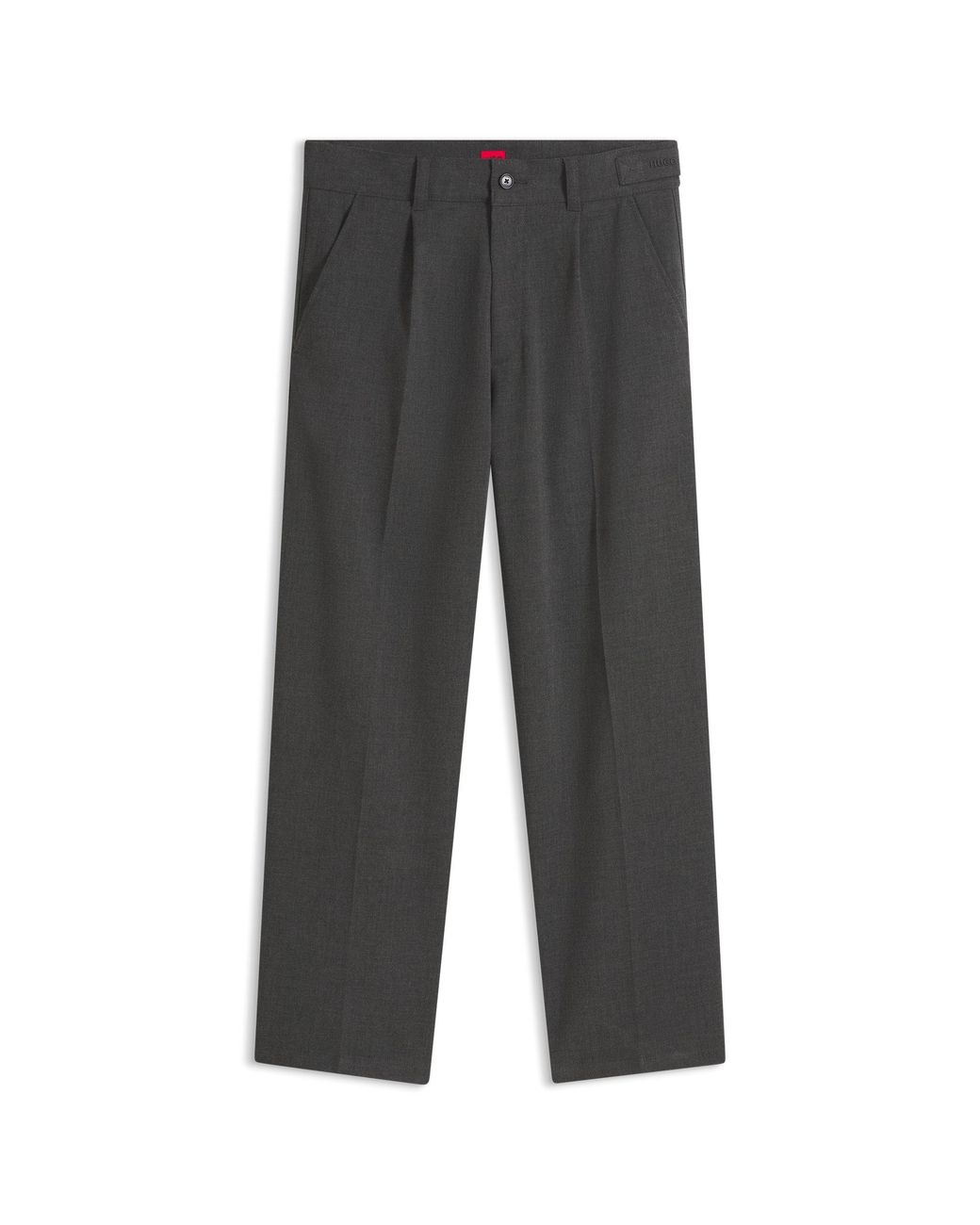 HUGO Black Relaxed-Fit Wide-Leg Trousers for men
