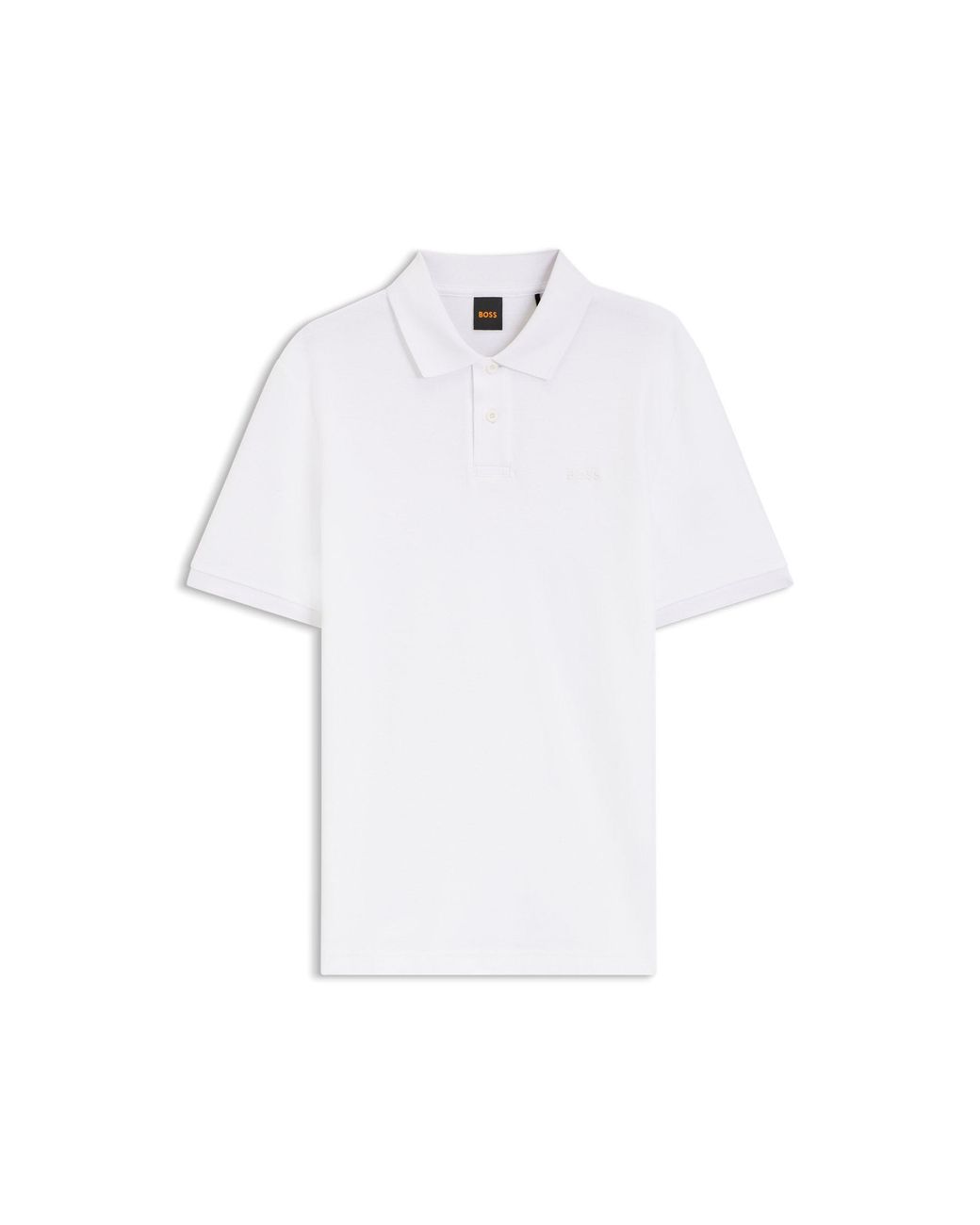 Boss White Regular-Fit Polo Shirt for men