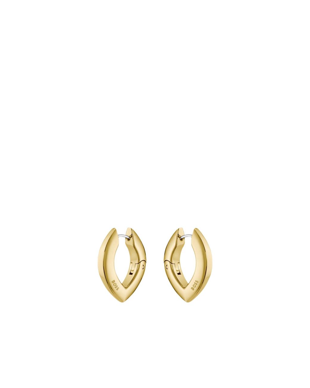 Boss Metallic Tone Earrings With Petal Shape