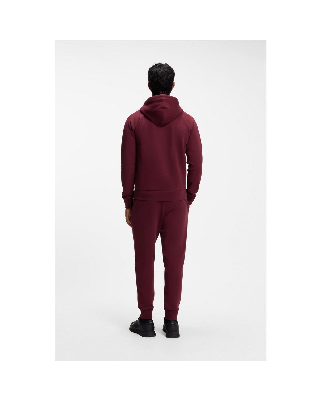 Boss Red Stretch-Cotton Zip-Up Hoodie for men