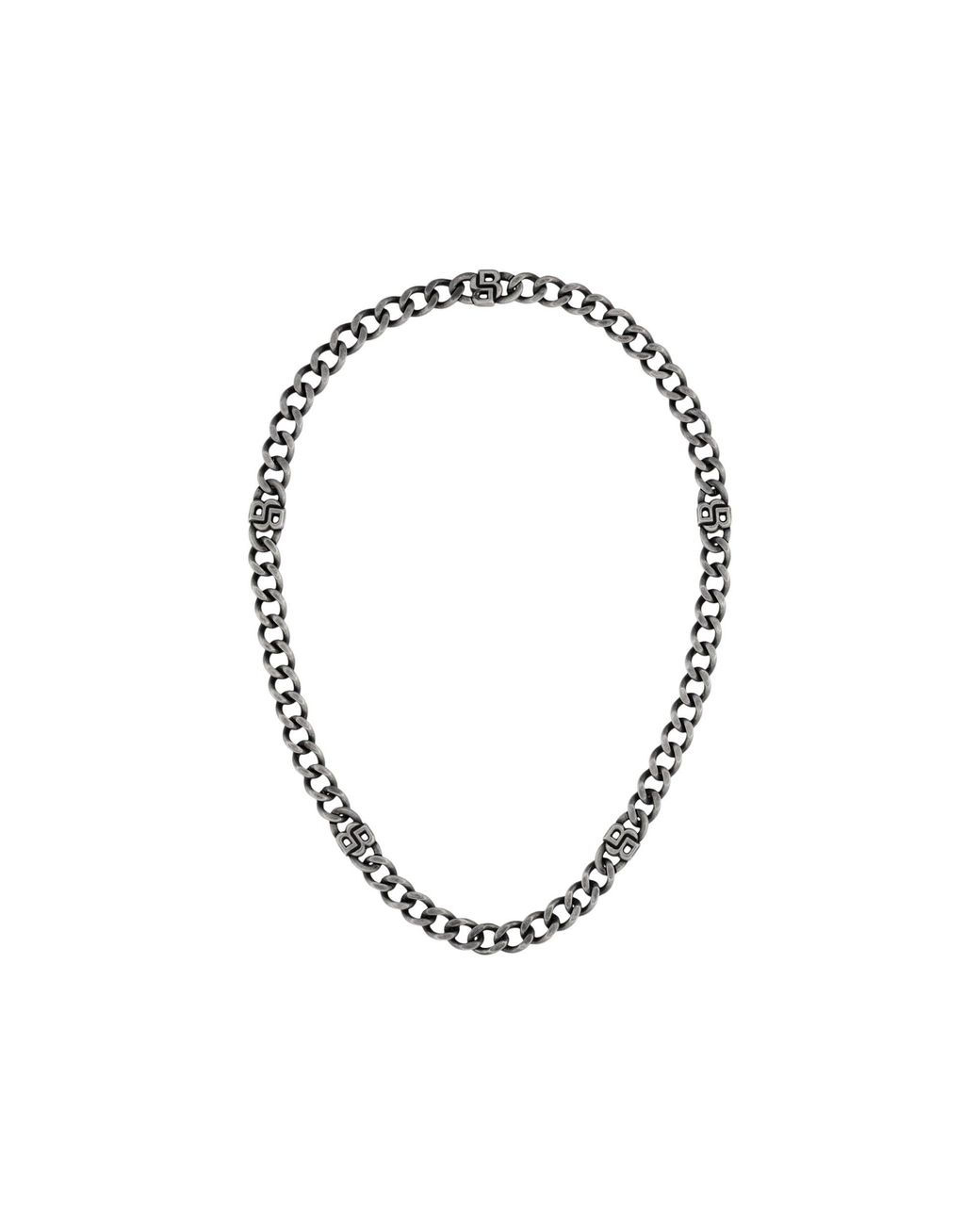 Boss Metallic Chain Necklace With Double B Monograms for men