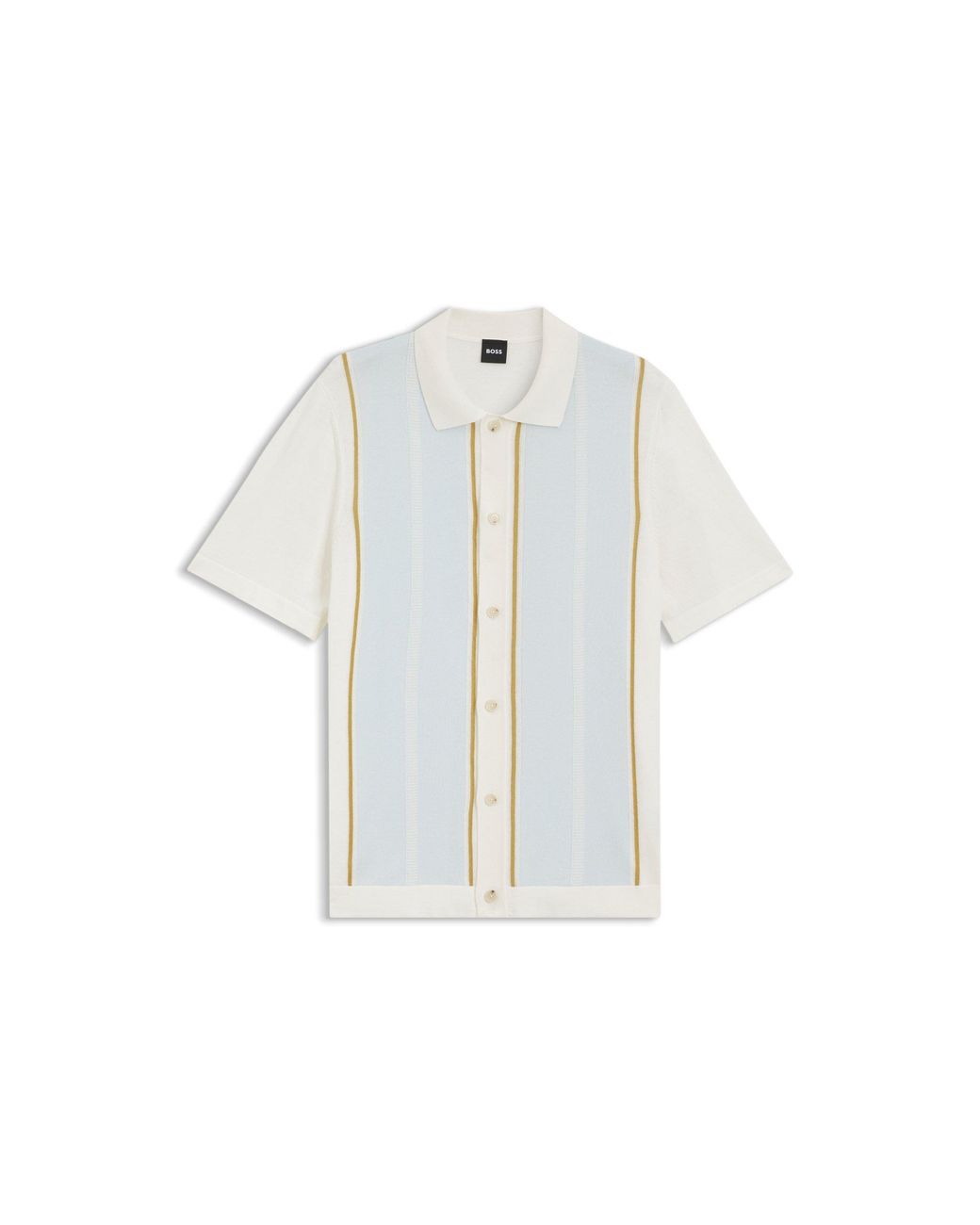 Boss White Colour-Blocked Cardigan With Wing Collar for men