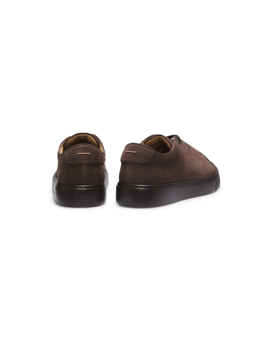 Boss Brown Lace-Up Sneakers for men