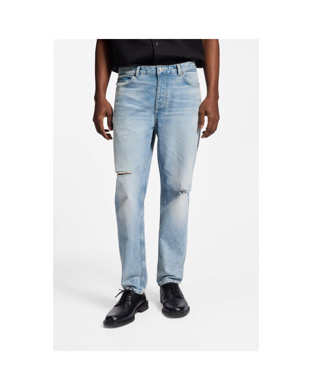 HUGO Blue Tapered-Fit Jeans for men