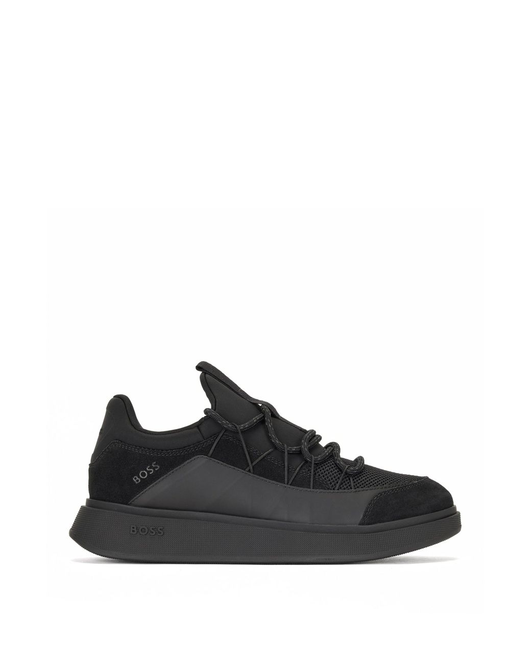 Black Suede Mesh Accents Sneaker Trainers