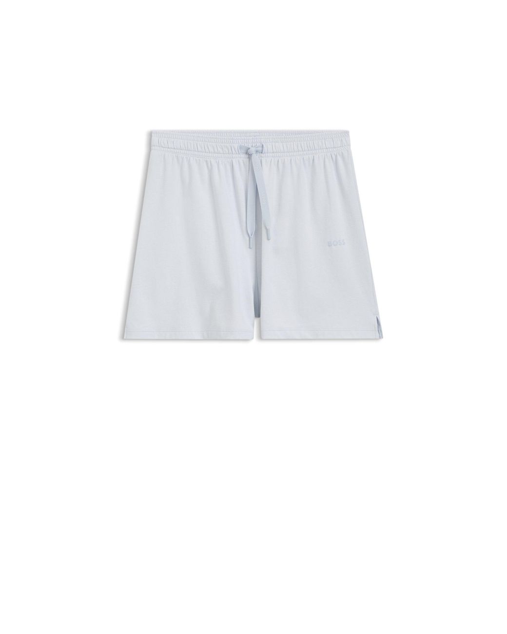 Boss Blue Stretch-Cotton Pyjama Shorts With Branded Cords
