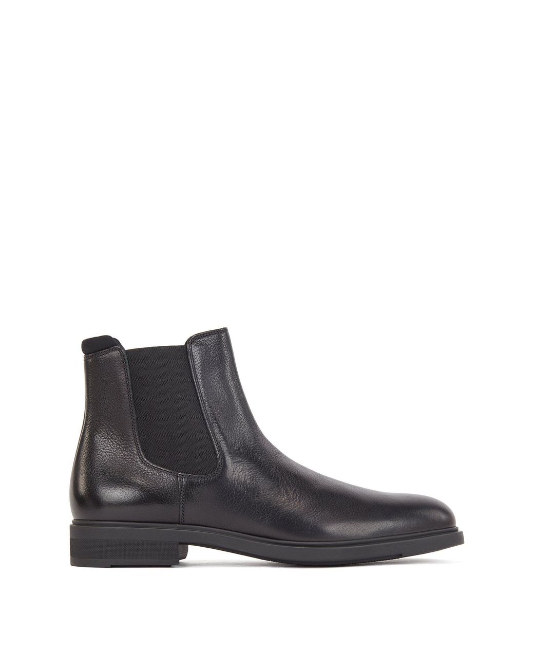 BOSS by Hugo Boss Italian Made Chelsea Boots In Leather With Monogram ...