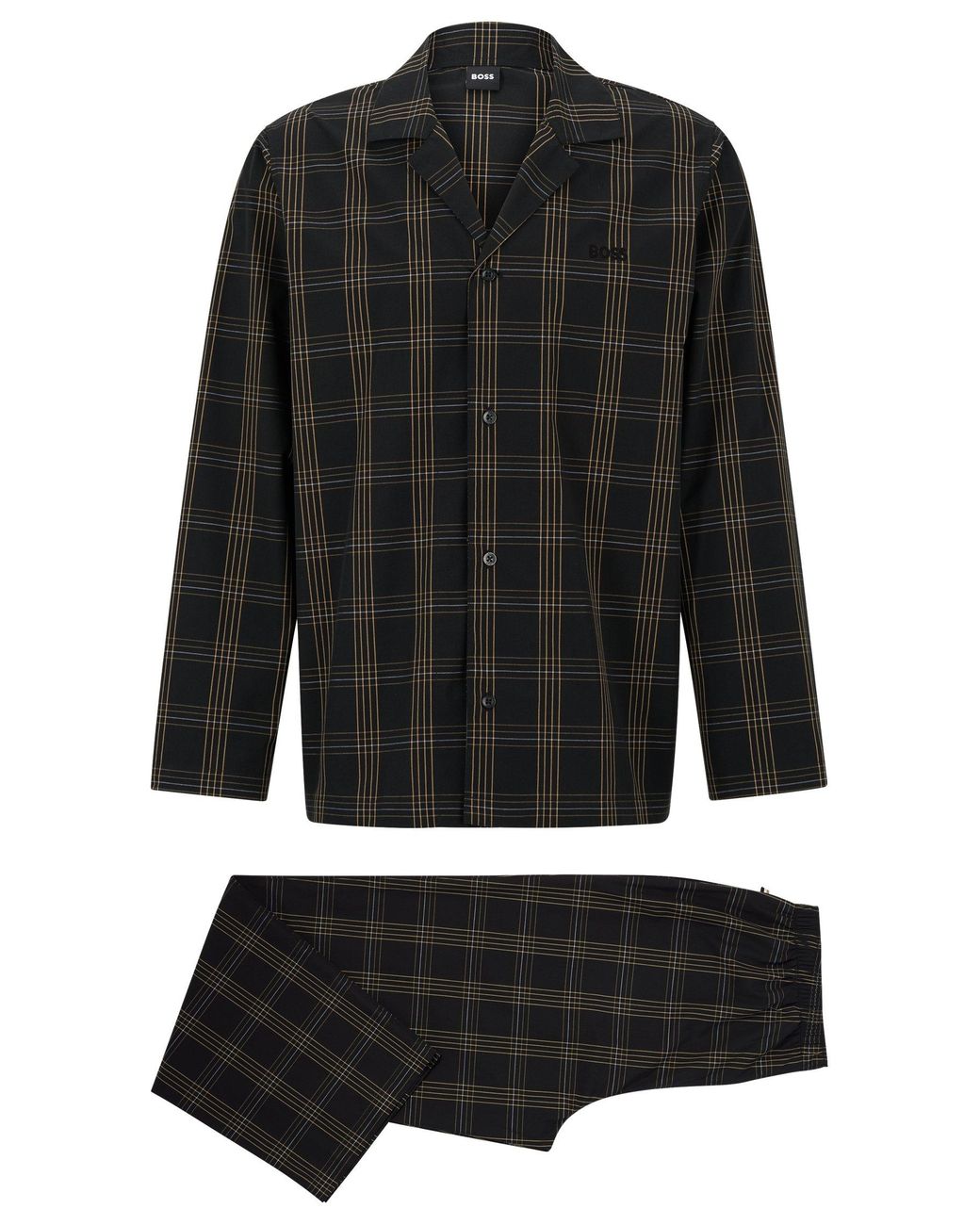 BOSS by HUGO BOSS Checkedcotton Pyjama Set With Signature Trims in