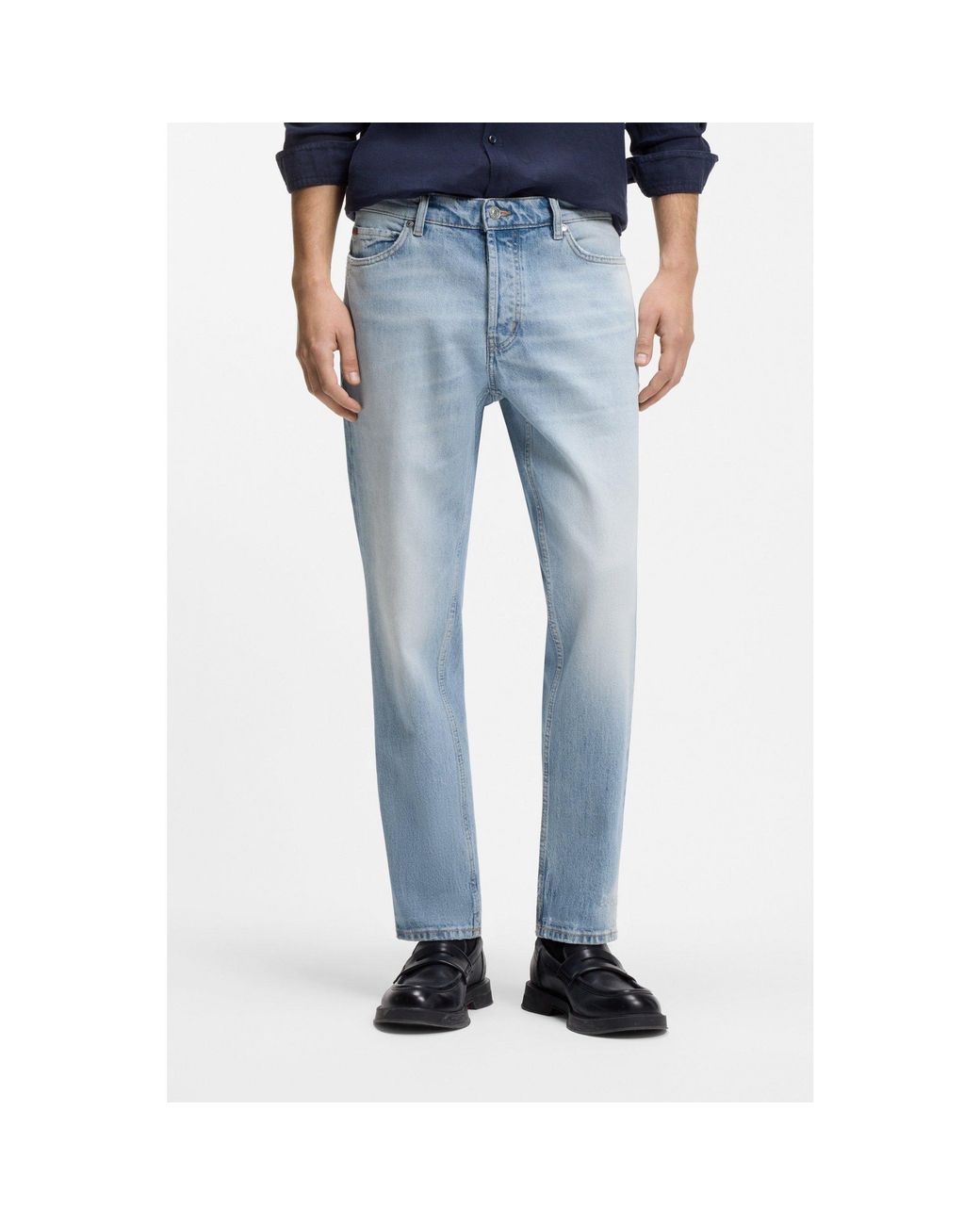 HUGO Blue Tapered-Fit Jeans for men