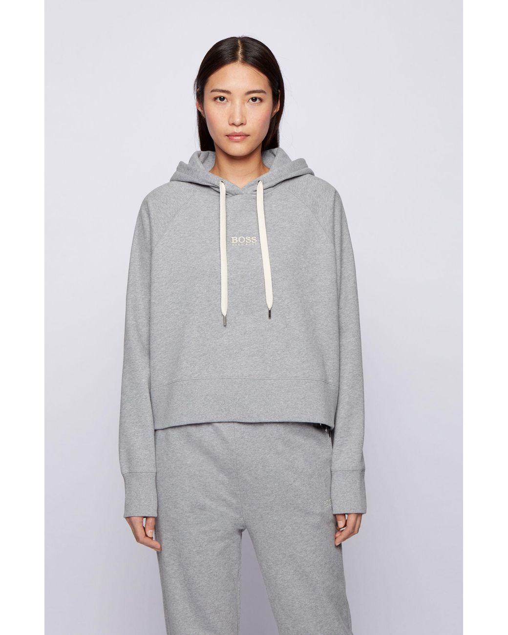 BOSS by Hugo Boss Cotton Oversized Fit Hoodie In French Terry With Logo ...