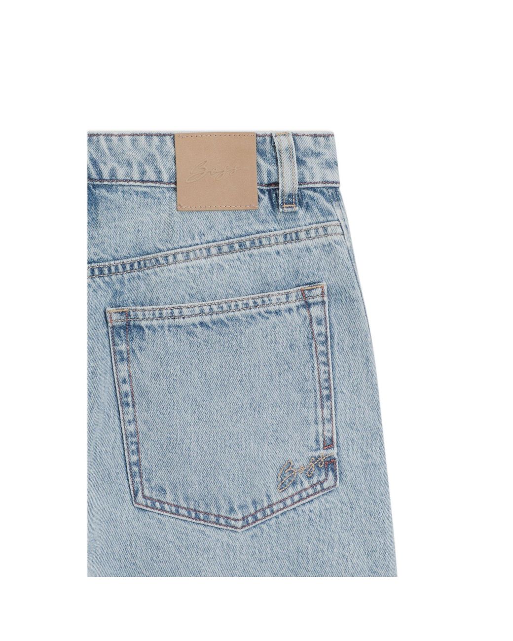 Boss Blue High-Rise Wide-Leg Jeans