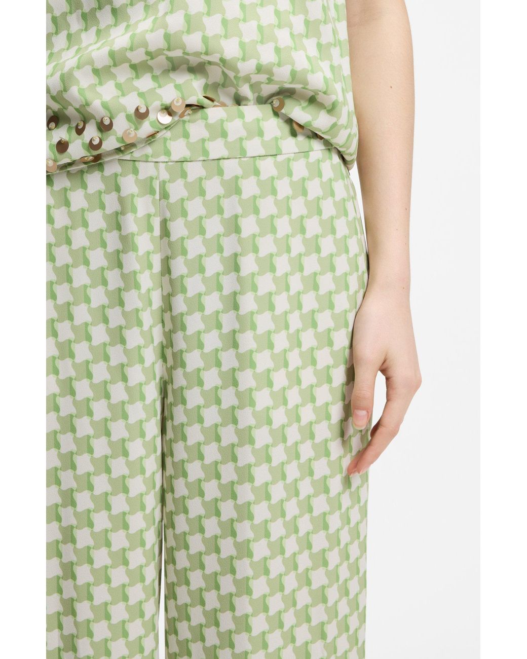 HUGO Relaxed-Fit Broek Met All-Over-Print in het Green