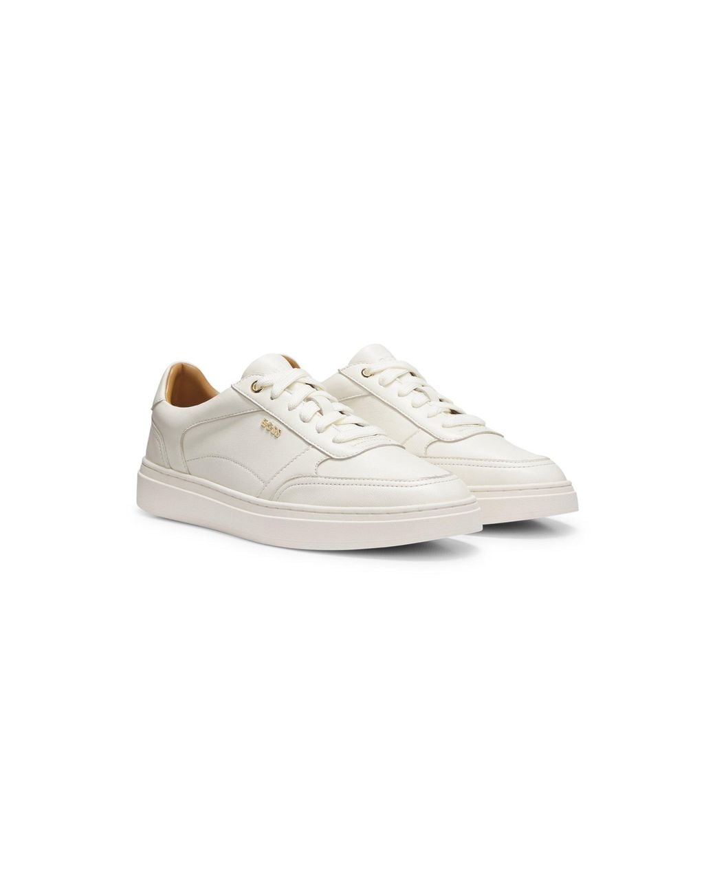 Boss White Leather Trainers