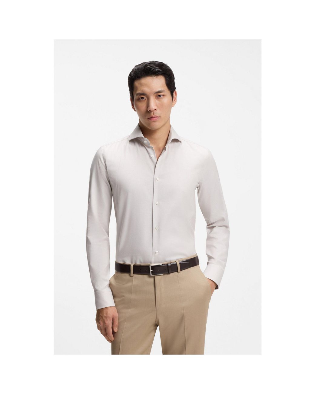 Boss White One Slim-Fit Shirt for men