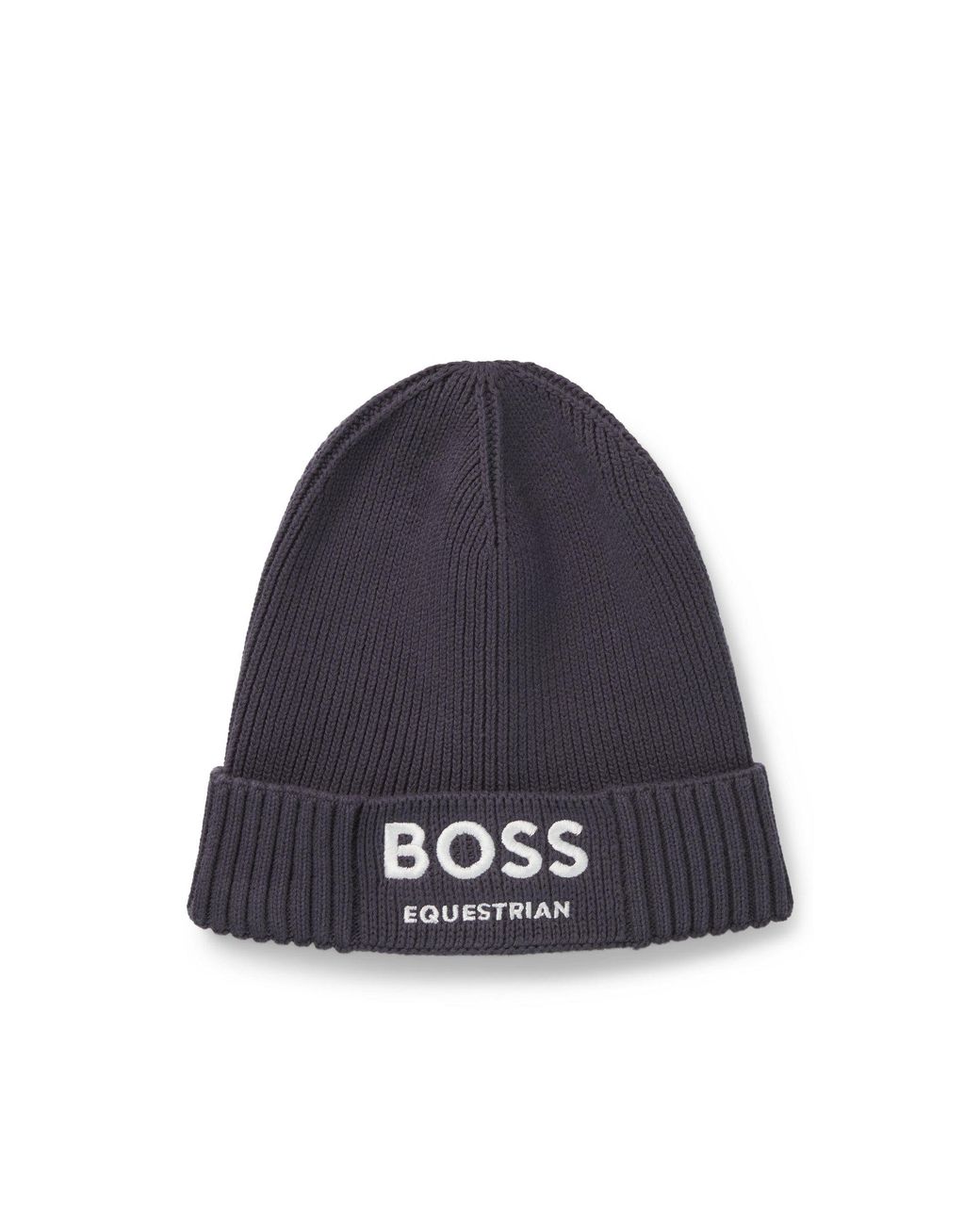 Boss Gray Equestrian Fisherman Beanie Hat