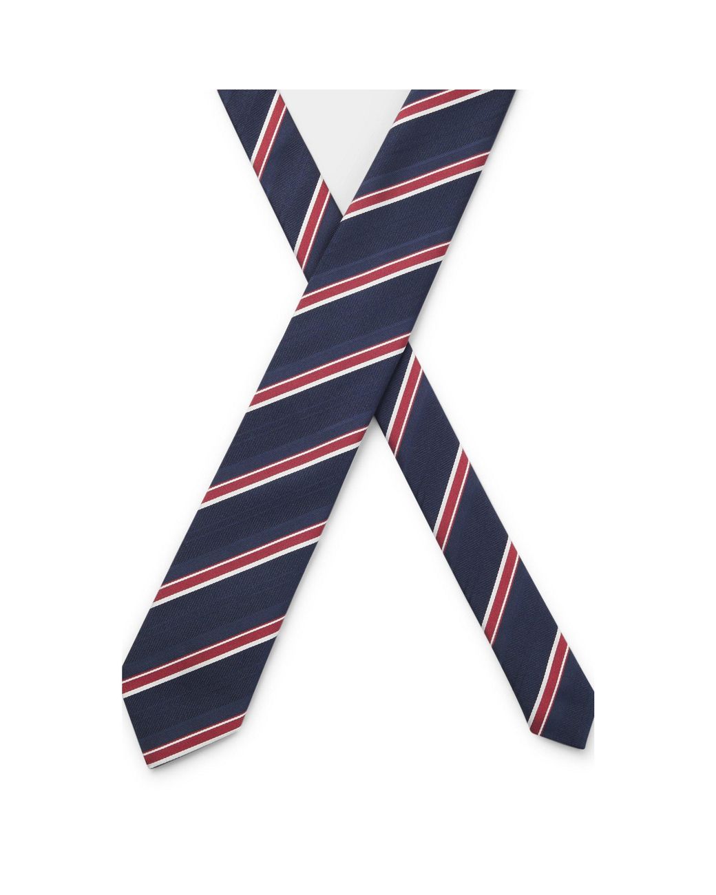 Boss Blue Silk-Blend Tie With Diagonal Stripe for men