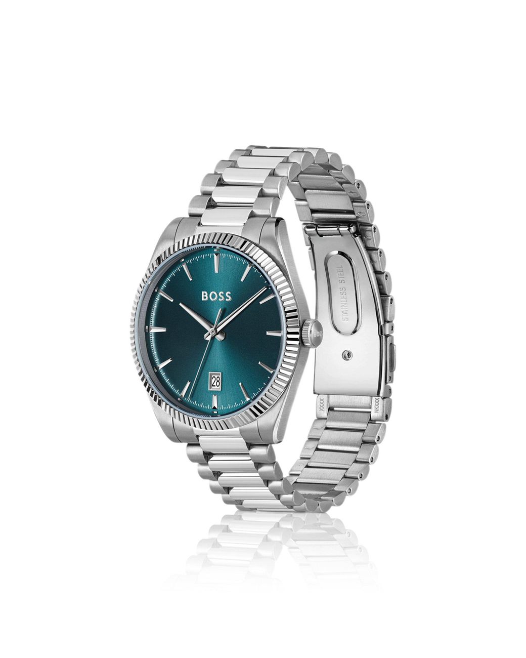 Boss Metallic Cheswick-Dial Watch With Fluted Bezel for men