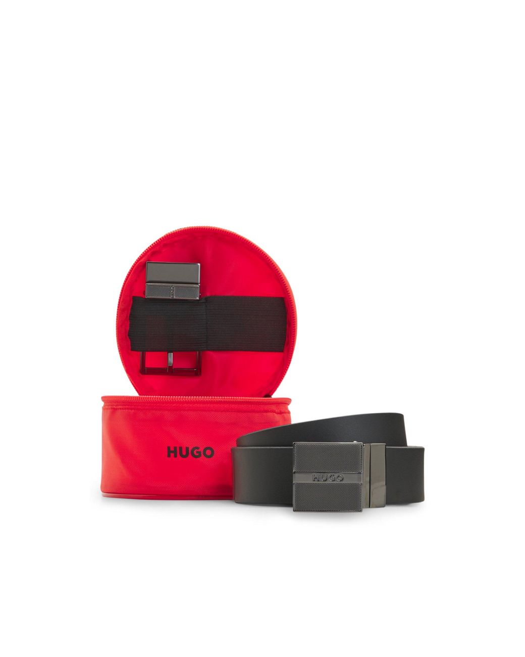 HUGO Red Italian-Made Reversible Leather Belt for men